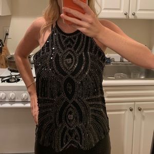 NWT Parker Embellished Black Tank